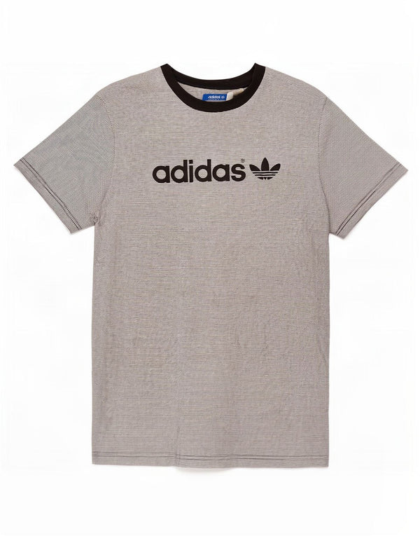 Camiseta Adidas Masculina Graphic Top Listrado Cinza Médio