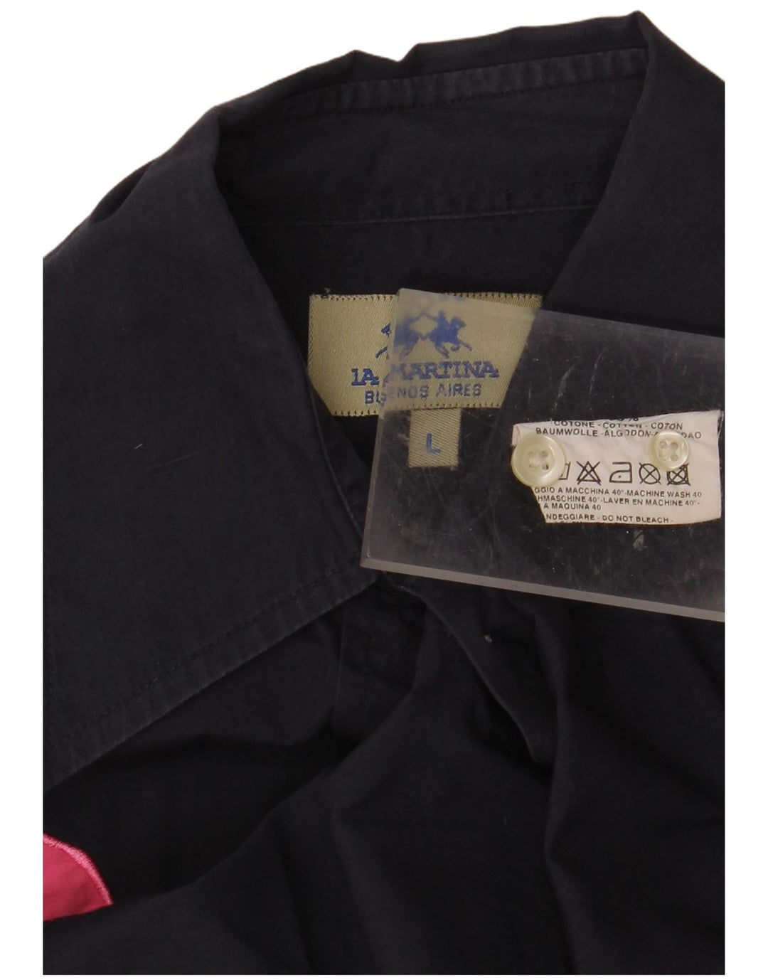 Camisa gráfica feminina LA MARTINA Reino Unido 16 grande algodão azul marinho