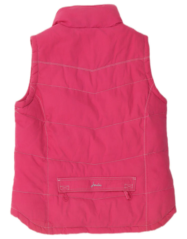 Gilet feminino acolchoado Joules UK 12 médio algodão rosa clássico