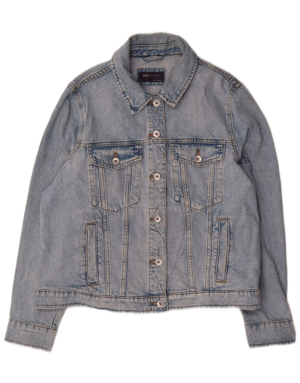 Jaqueta jeans feminina Marks & Spencer UK 18 XL algodão azul