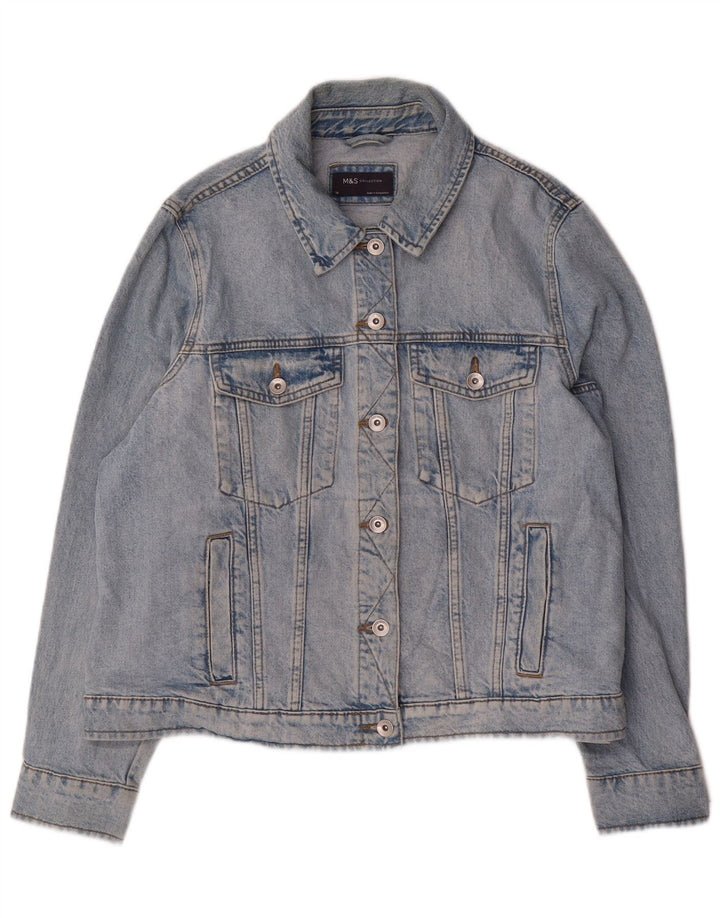 Jaqueta jeans feminina Marks & Spencer UK 18 XL algodão azul