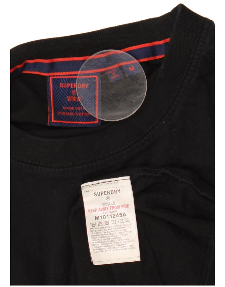 Camiseta masculina Superdry Top médio algodão preto