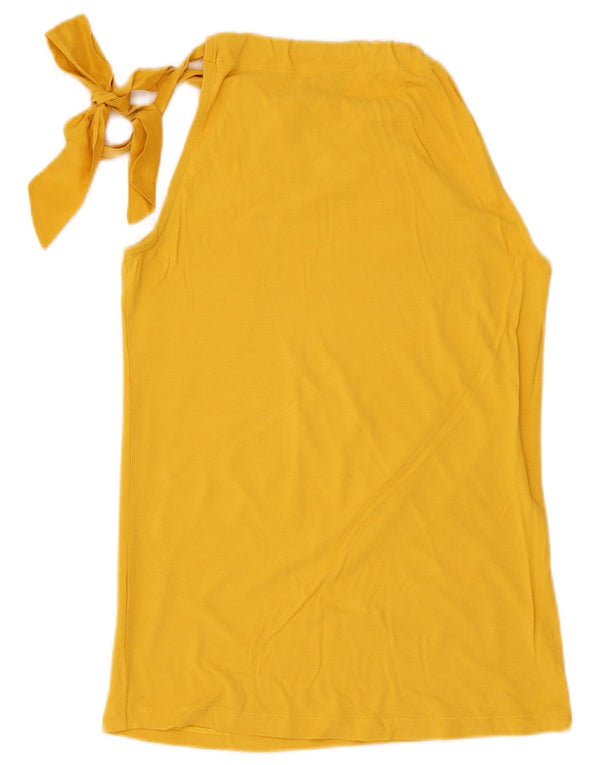 Top feminino Massimo Dutti UK 14 grande amarelo