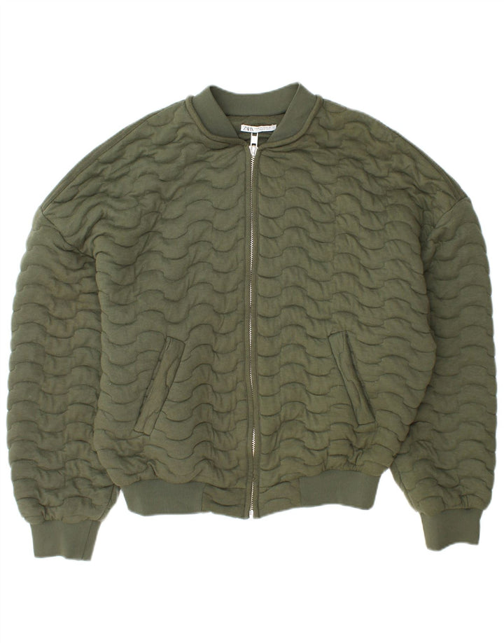 Jaqueta bomber feminina Zara UK 14 médio cáqui