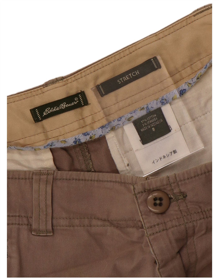 EDDIE BAUER Saia reta feminina EUA 8 médio W30 algodão cinza