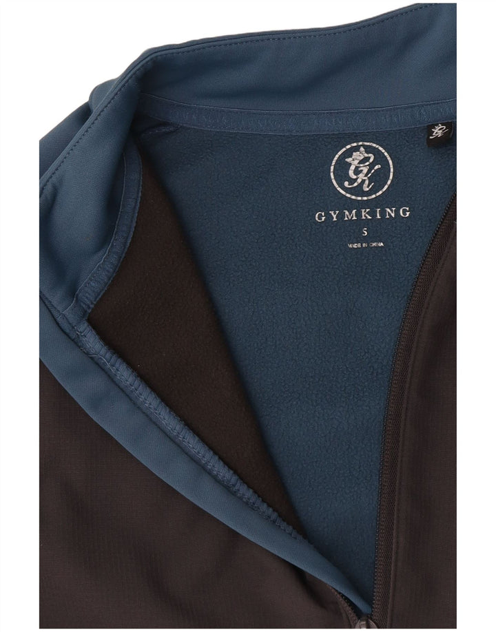 Gym King Masculino Zip Neck Moletom Jumper Pequeno Azul Colorblock