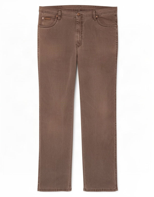 Wrangler Mens Texas Stretch Calça Casual Reta W38 L34 Algodão Cinza