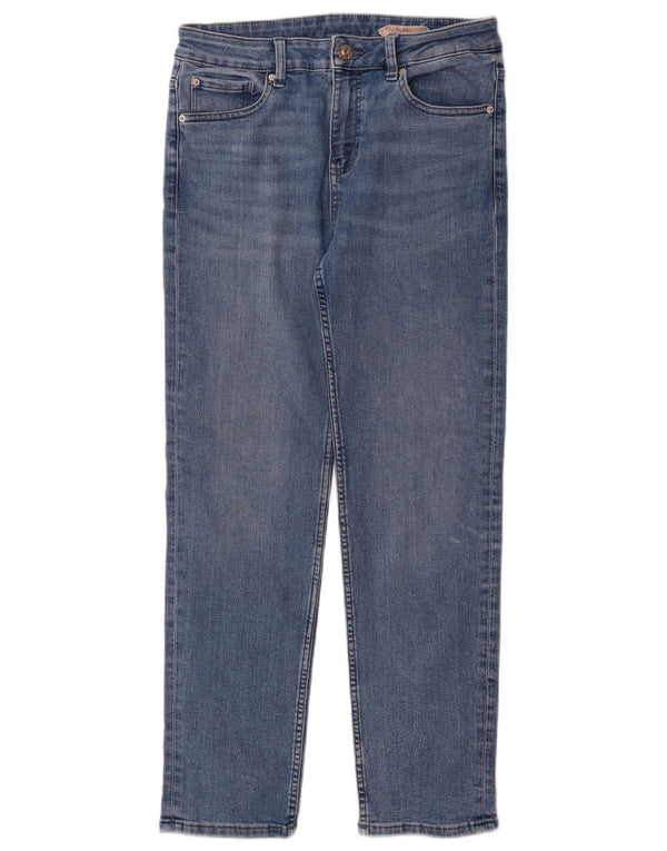 Jeans retos femininos Marks & Spencer Reino Unido 12 médio W30 L29 algodão azul