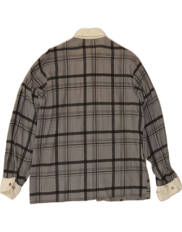 VINTAGE Womens Formal Shirt IT 46 Large Grey Check Cotton Vintage Vintage and Second-Hand Vintage from Messina Hembry 