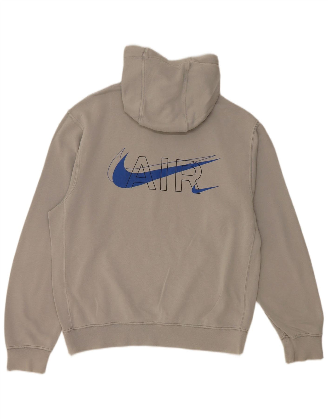 NIKE Masculino Air Graphic Hoodie Jumper Pequeno Algodão Cinza