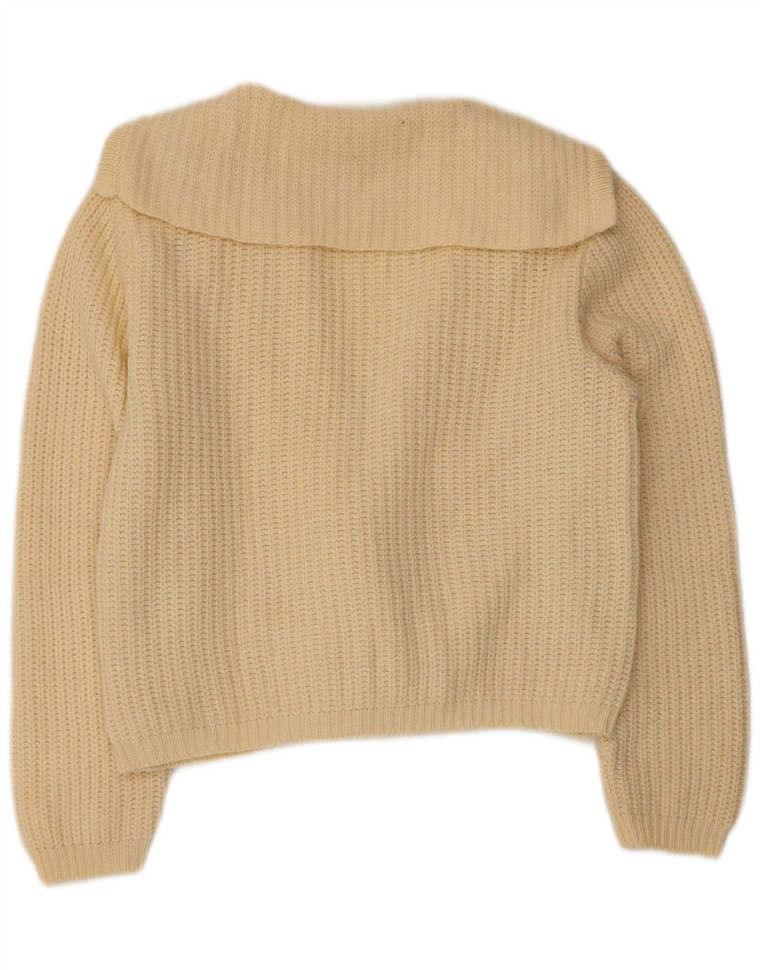 Suéter cardigã feminino BENETTON IT 46 grande lã branca