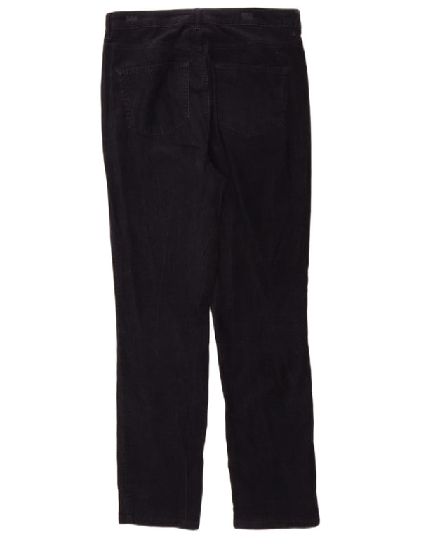 Calça feminina de veludo Marks & Spencer Reino Unido 12 médio W30 L30 azul marinho
