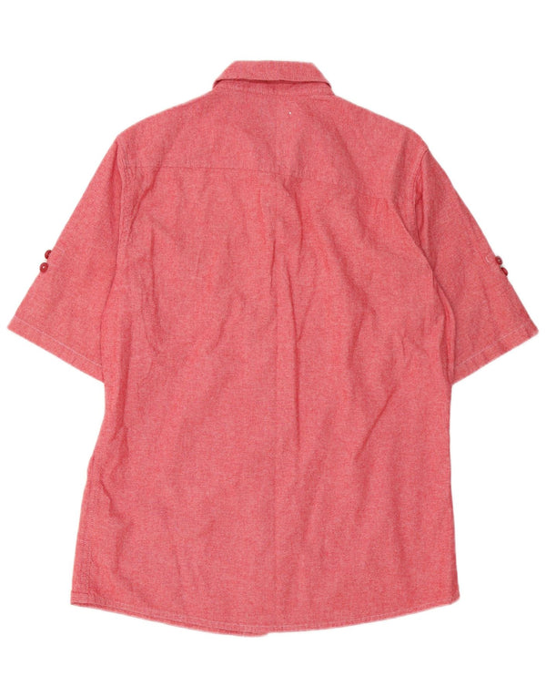 Animal Mens Camisa Manga Curta Grande Algodão Vermelho
