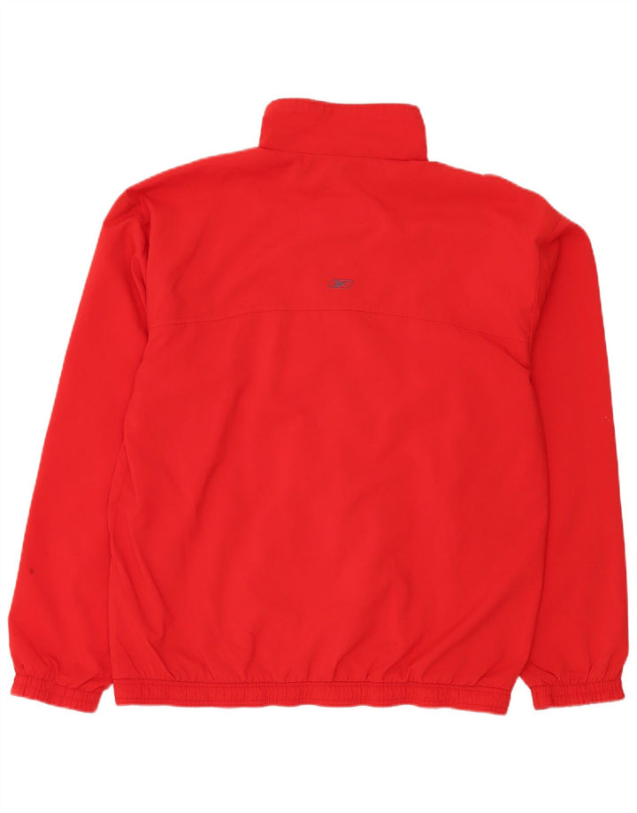 Reebok Mens Tracksuit Top Jacket XL Poliéster Vermelho