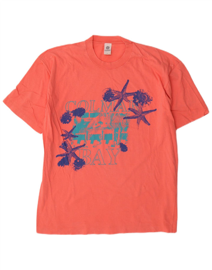 Camiseta gráfica masculina COLMAR Top grande de algodão vermelho