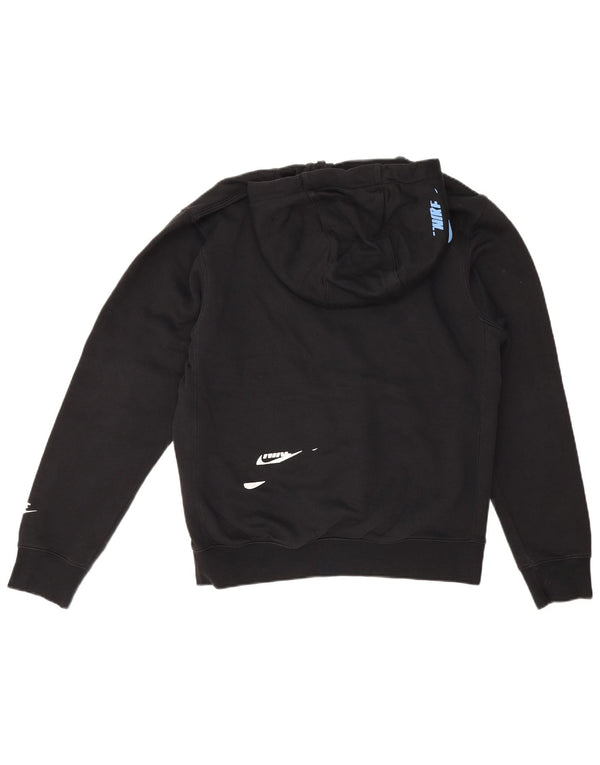 Jumper com capuz gráfico masculino Nike pequeno algodão preto