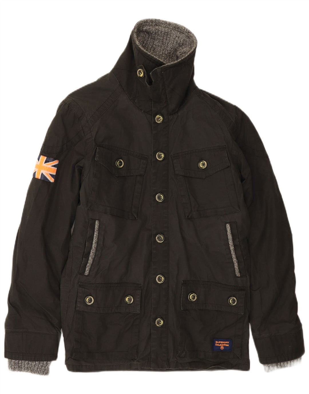 Jaqueta utilitária masculina Superdry UK 38 algodão preto médio