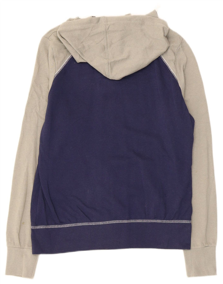 Suéter feminino NFL Patriots Zip com capuz Reino Unido 10 pequeno bloco colorido azul marinho