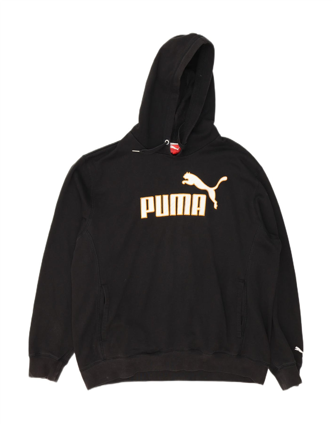 PUMA Mens Graphic Hoodie Jumper 2XL Black Cotton Vintage Puma and Second-Hand Puma from Messina Hembry 