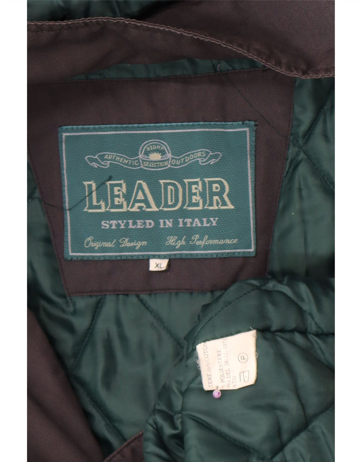 Casaco acolchoado com capuz masculino Leader UK 42 XL poliéster cinza
