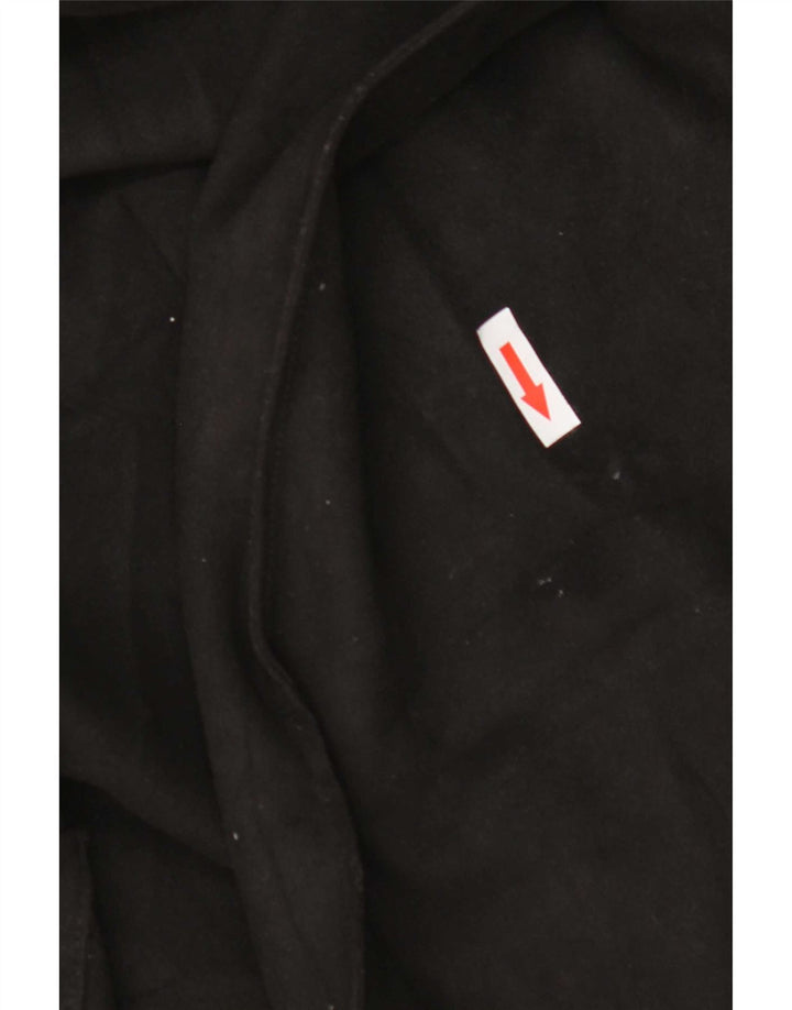 Sobretudo aberto oversized feminino Zara UK 10 pequeno preto poliéster clássico