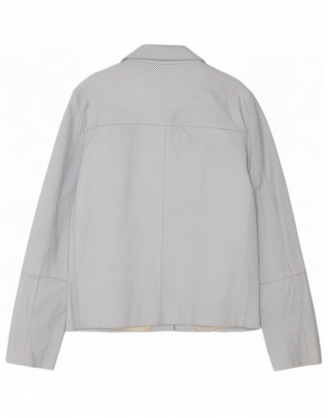 Jaqueta de couro feminina Marella UK 16 grande azul manchado