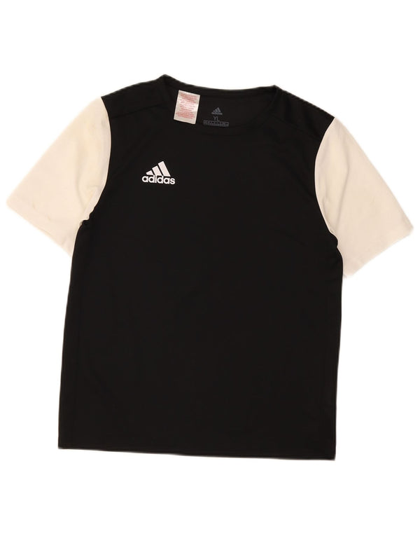 Camiseta Adidas Meninos 13-14 Anos Preto Colorblock Poliéster