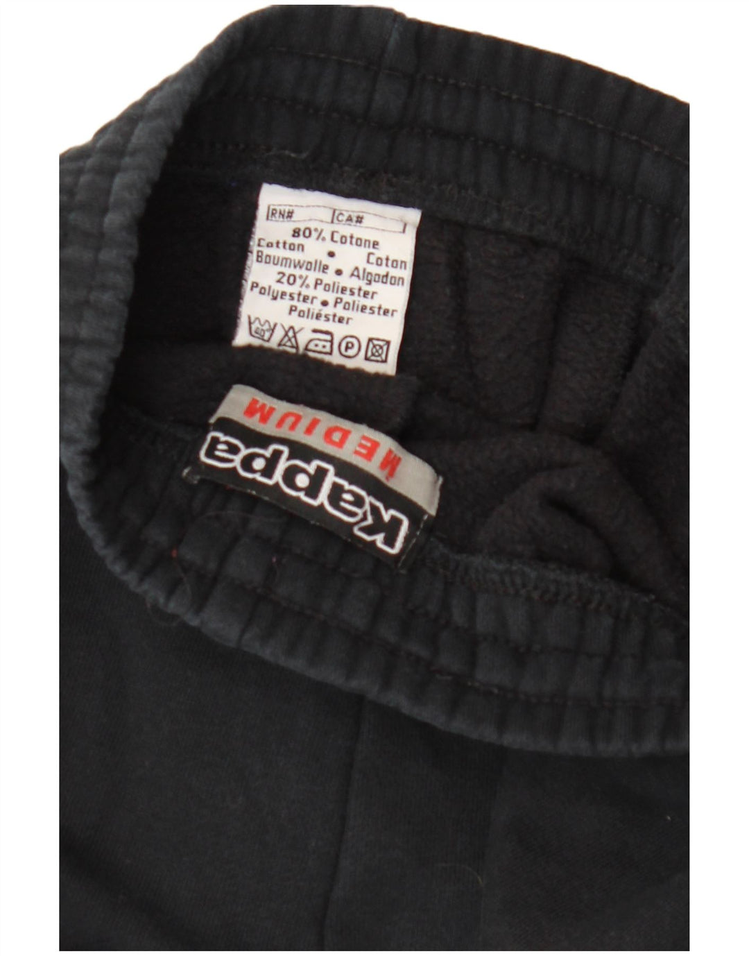 Calça de treino masculina KAPPA de algodão preto médio