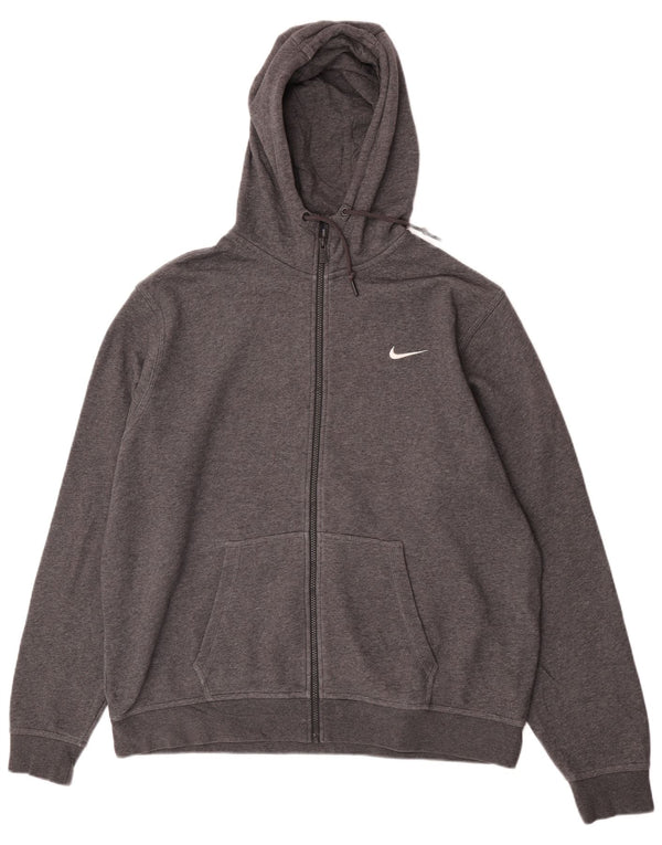 Suéter Nike masculino com capuz e zíper 2XL cinza algodão esportivo