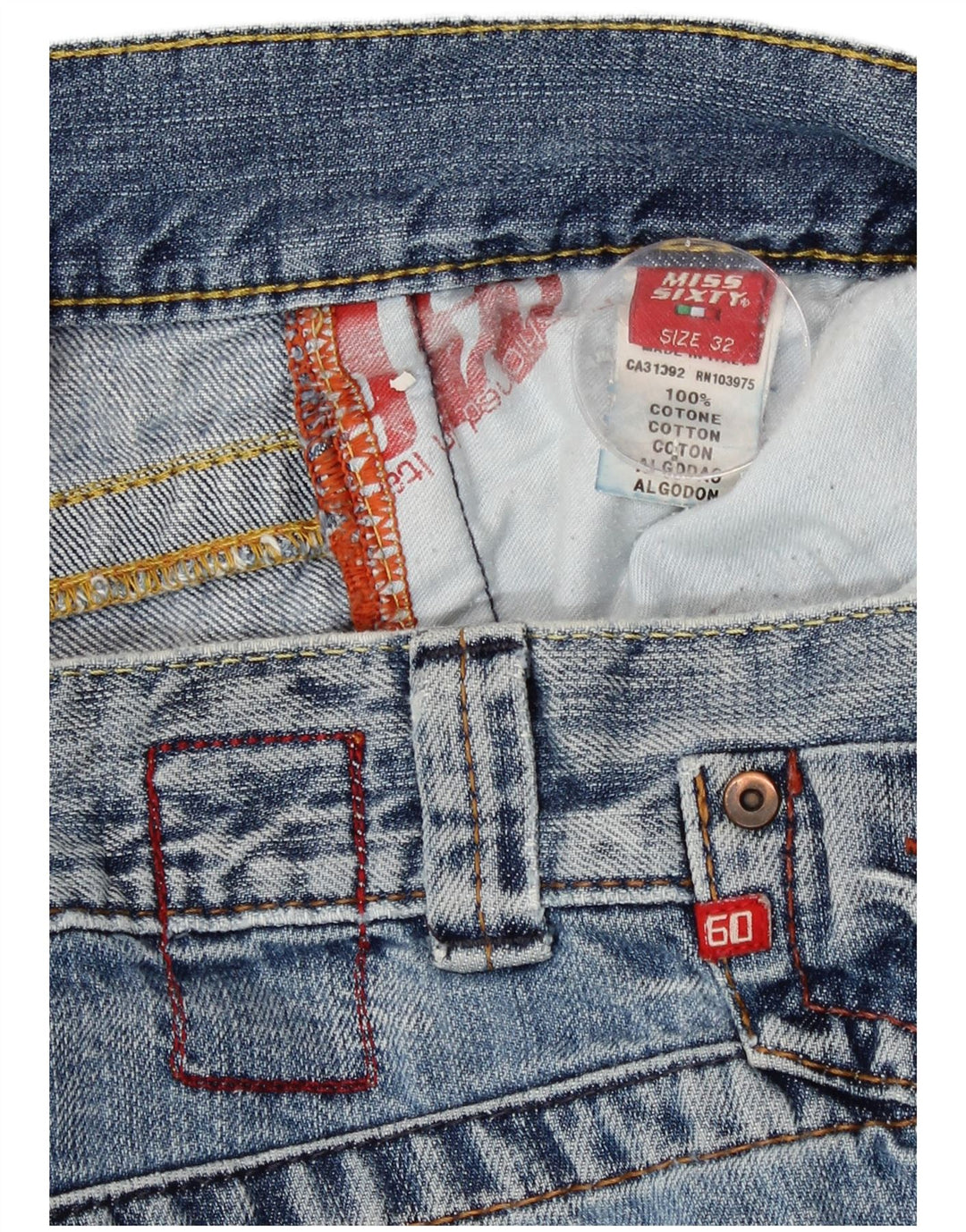 Miss Sixty Calça jeans feminina Perkinks solta W32 L31 algodão azul