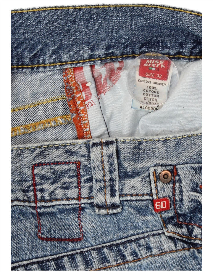 Miss Sixty Calça jeans feminina Perkinks solta W32 L31 algodão azul