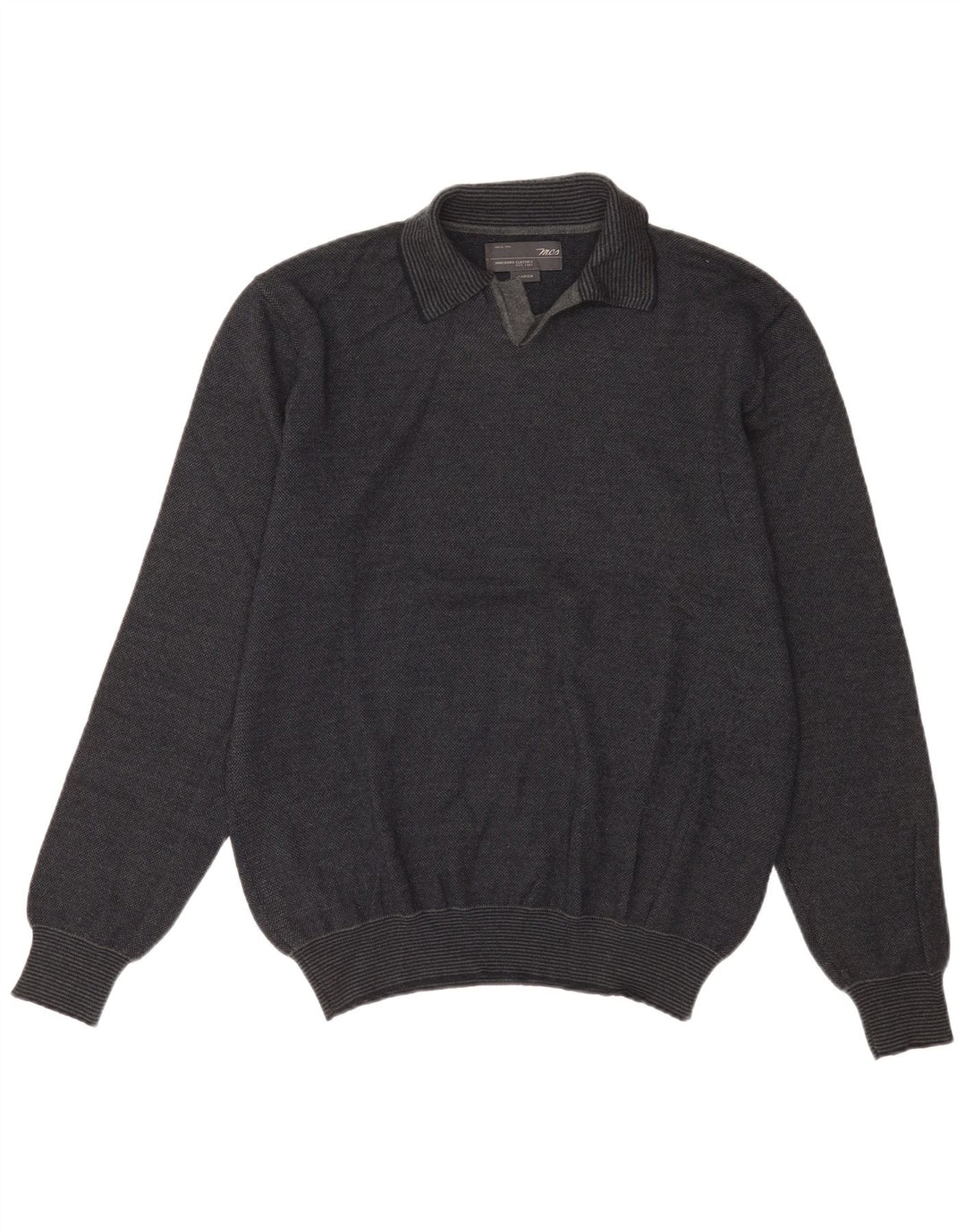 Suéter masculino Marlboro Classics com gola polo, grande lã cinza