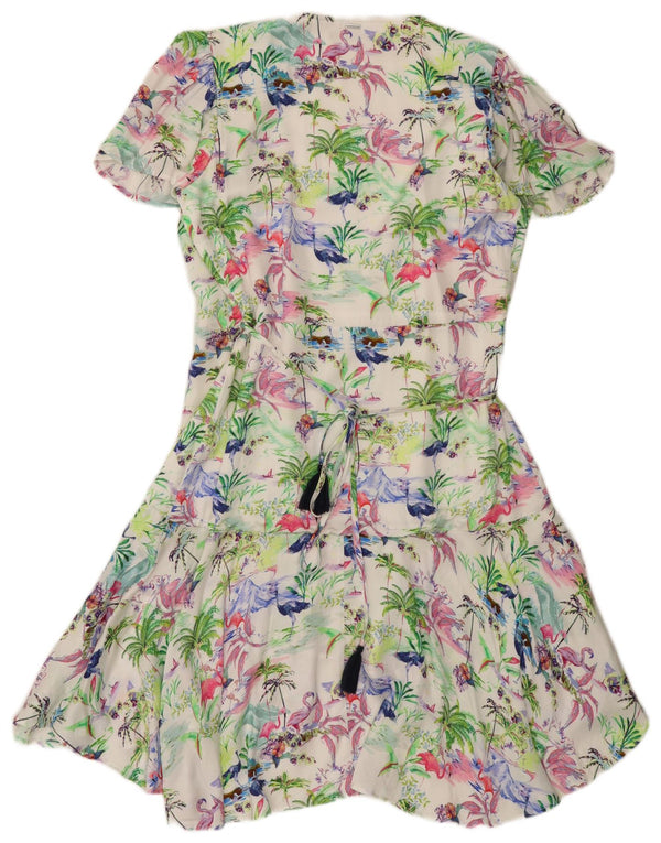 Guess Womens Wrap Dress UK 12 Médio Multicolorido Floral Havaiano