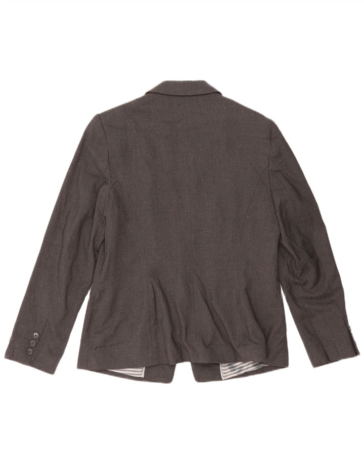 Jaqueta blazer feminina Marks & Spencer com 1 botão Reino Unido 14 grande cinza manchado