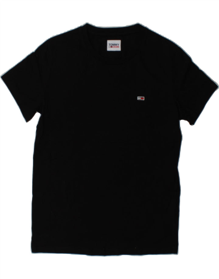 TOMMY HILFIGER Mens T-Shirt Top Medium Black Cotton Vintage Tommy Hilfiger and Second-Hand Tommy Hilfiger from Messina Hembry 