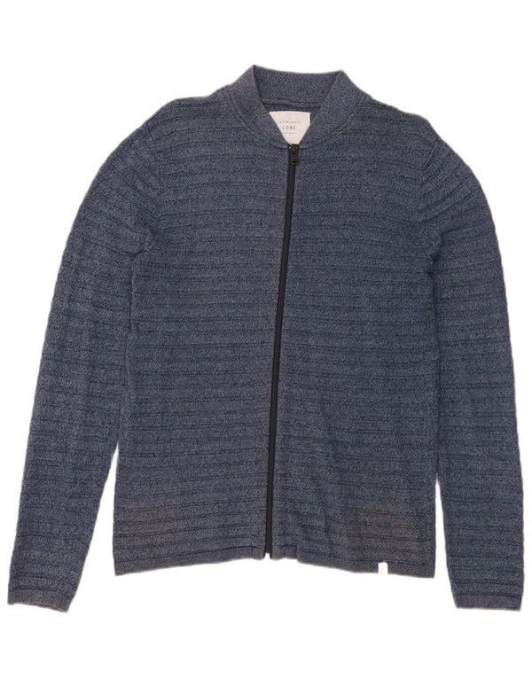 Suéter cardigã masculino Jack & Jones pequeno listrado azul marinho