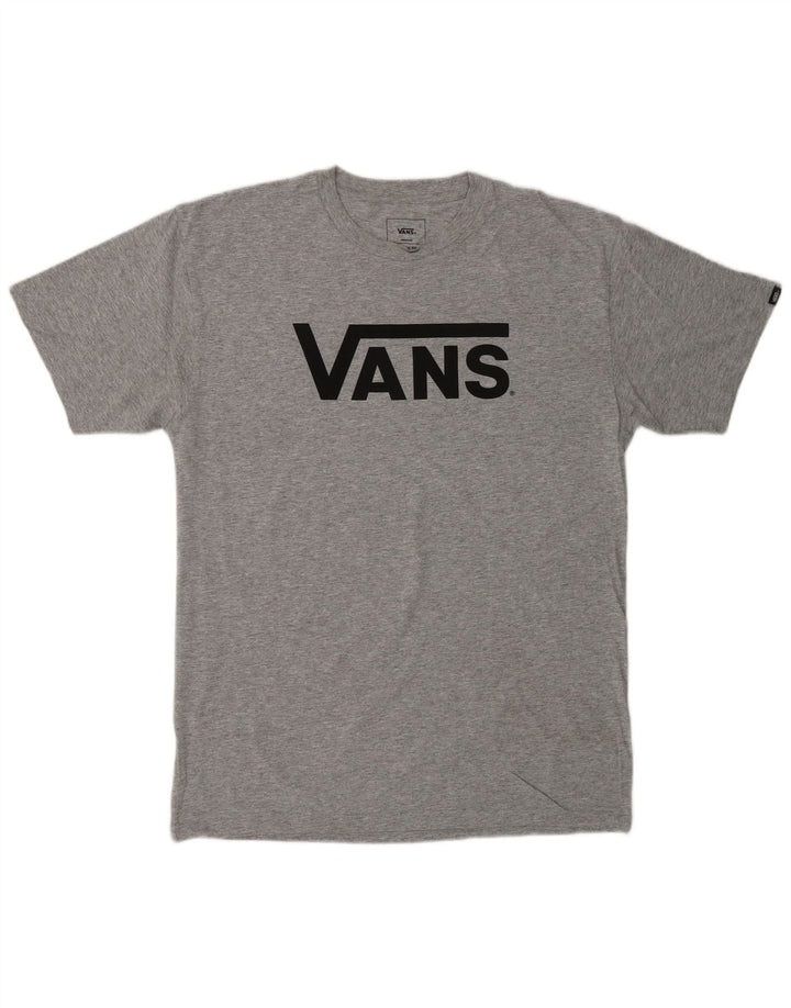 Camiseta masculina VANS Classic Fit Graphic Top cinza médio algodão manchado