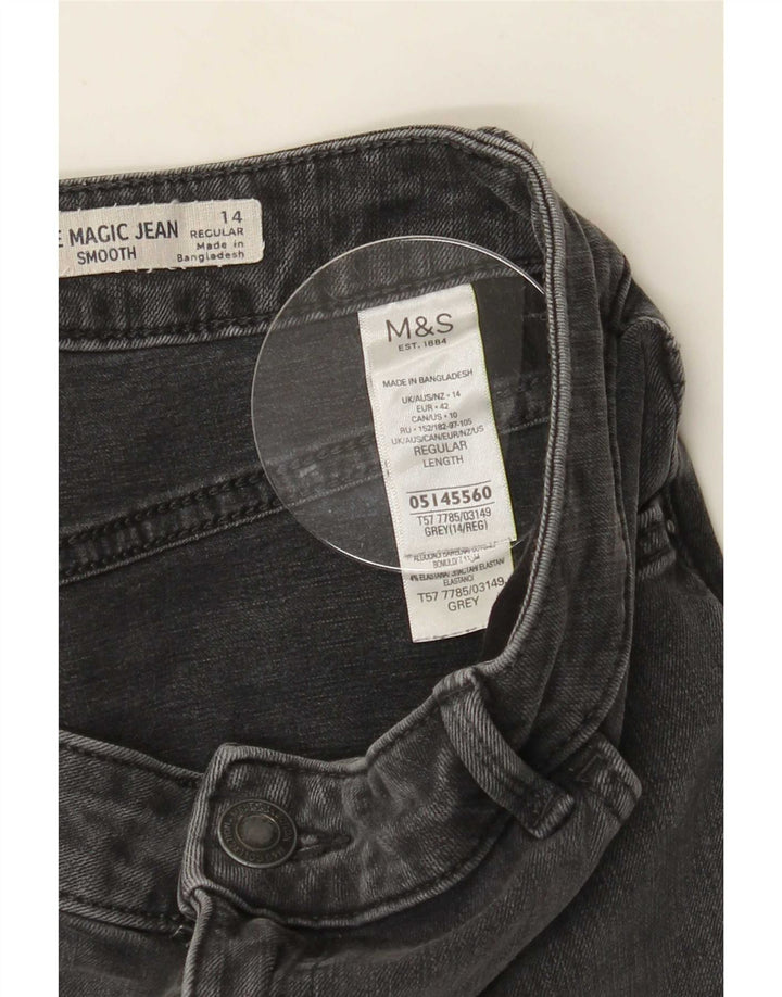 Marks & Spencer Feminino The Magic Slim Jeans Reino Unido 14 Médio W30 L28 Cinza