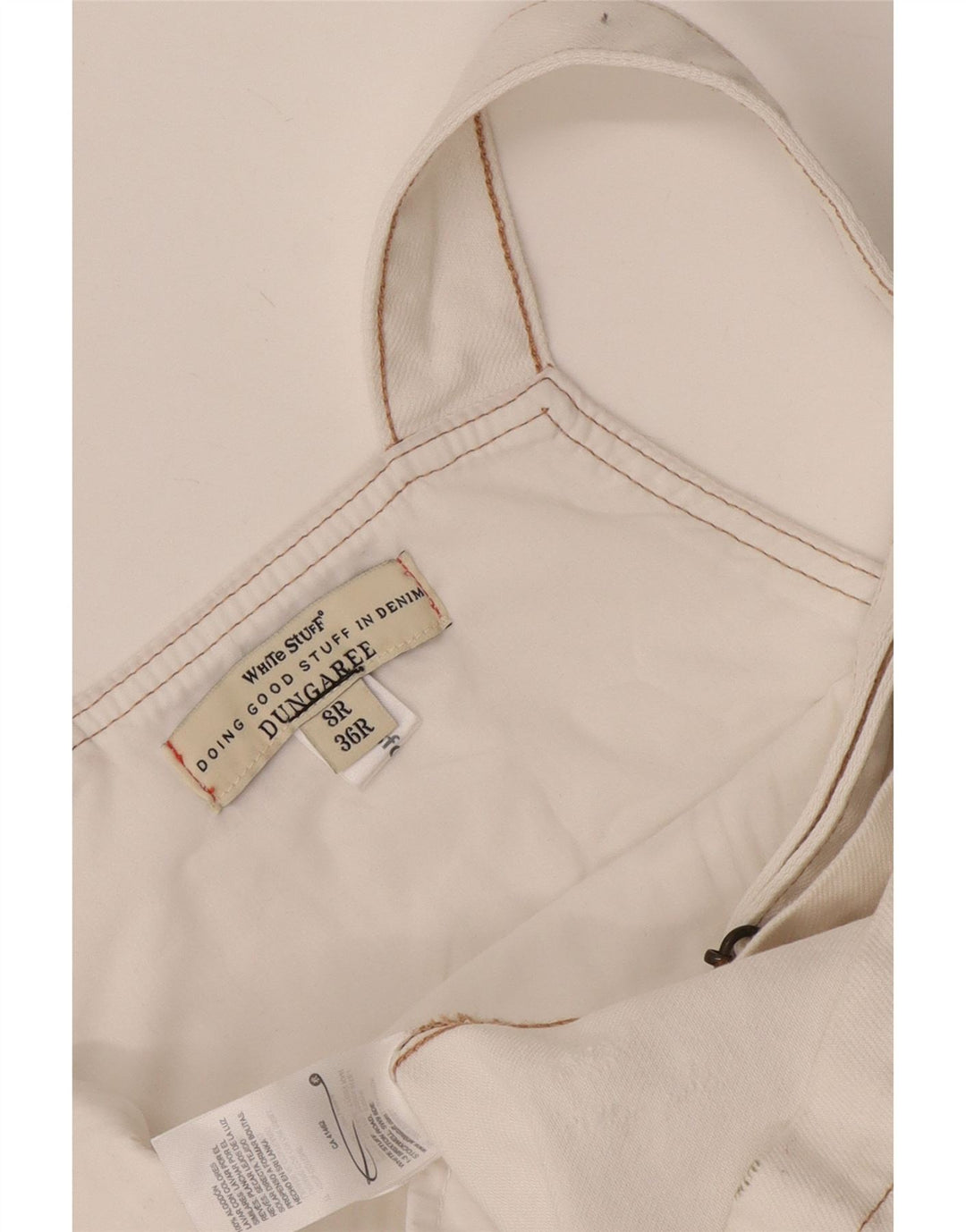 Shorts de macacão feminino White Stuff UK 8 pequeno W30 algodão branco