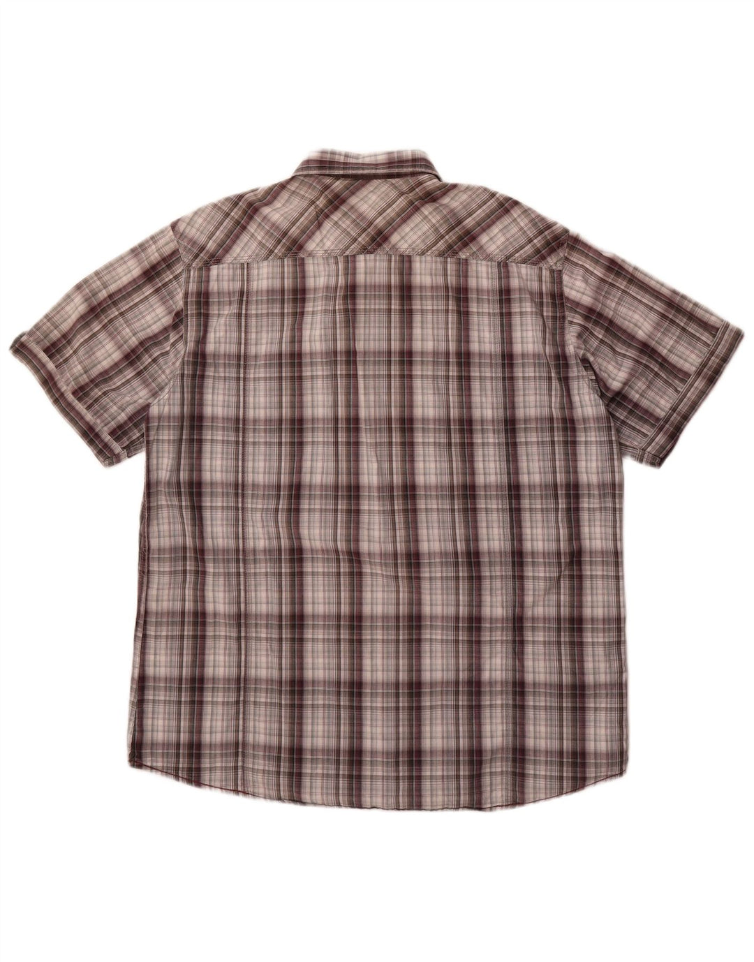 Angelo Litrico Camisa masculina de manga curta tamanho 41/42 grande xadrez cinza