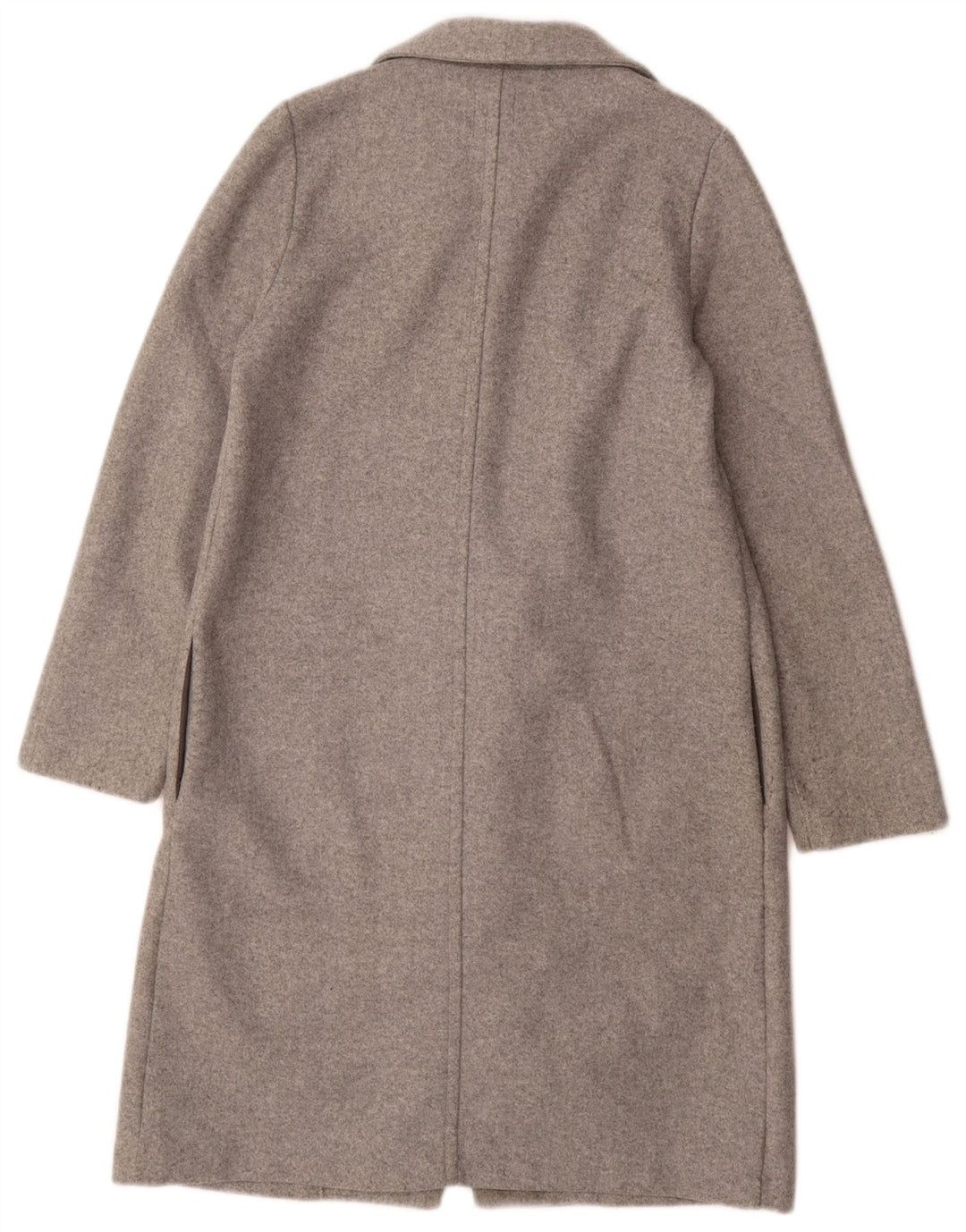 Sobretudo aberto feminino Zara UK 10 pequeno poliéster cinza
