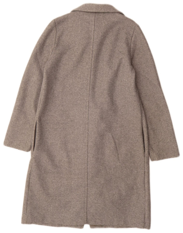 Sobretudo aberto feminino Zara UK 10 pequeno poliéster cinza