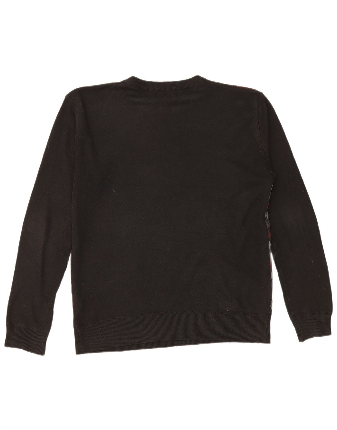 Suéter masculino Pierre Cardin com gola redonda, grande poliéster geométrico preto