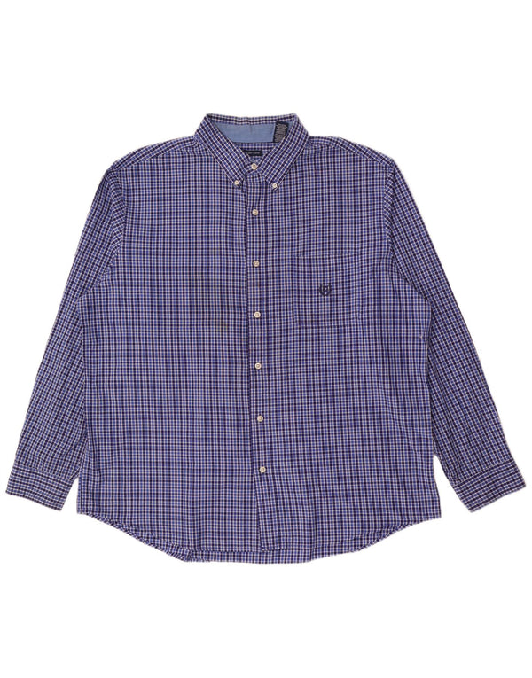 Camisa masculina Chaps Easy Care 2XL algodão guingão azul