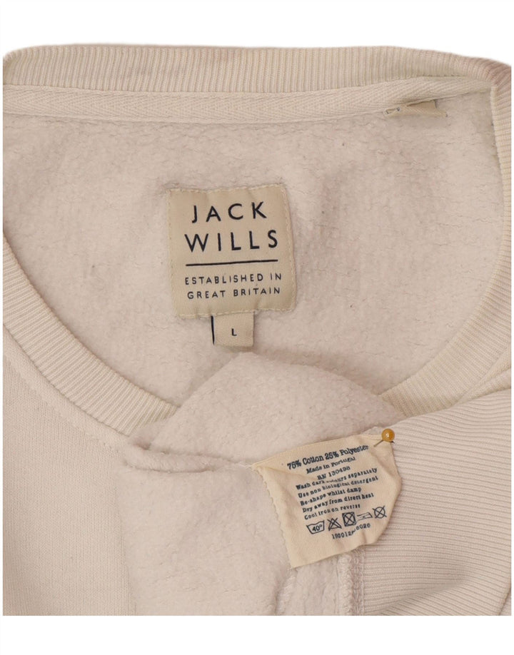 Jack Wills moletom masculino jumper grande algodão branco