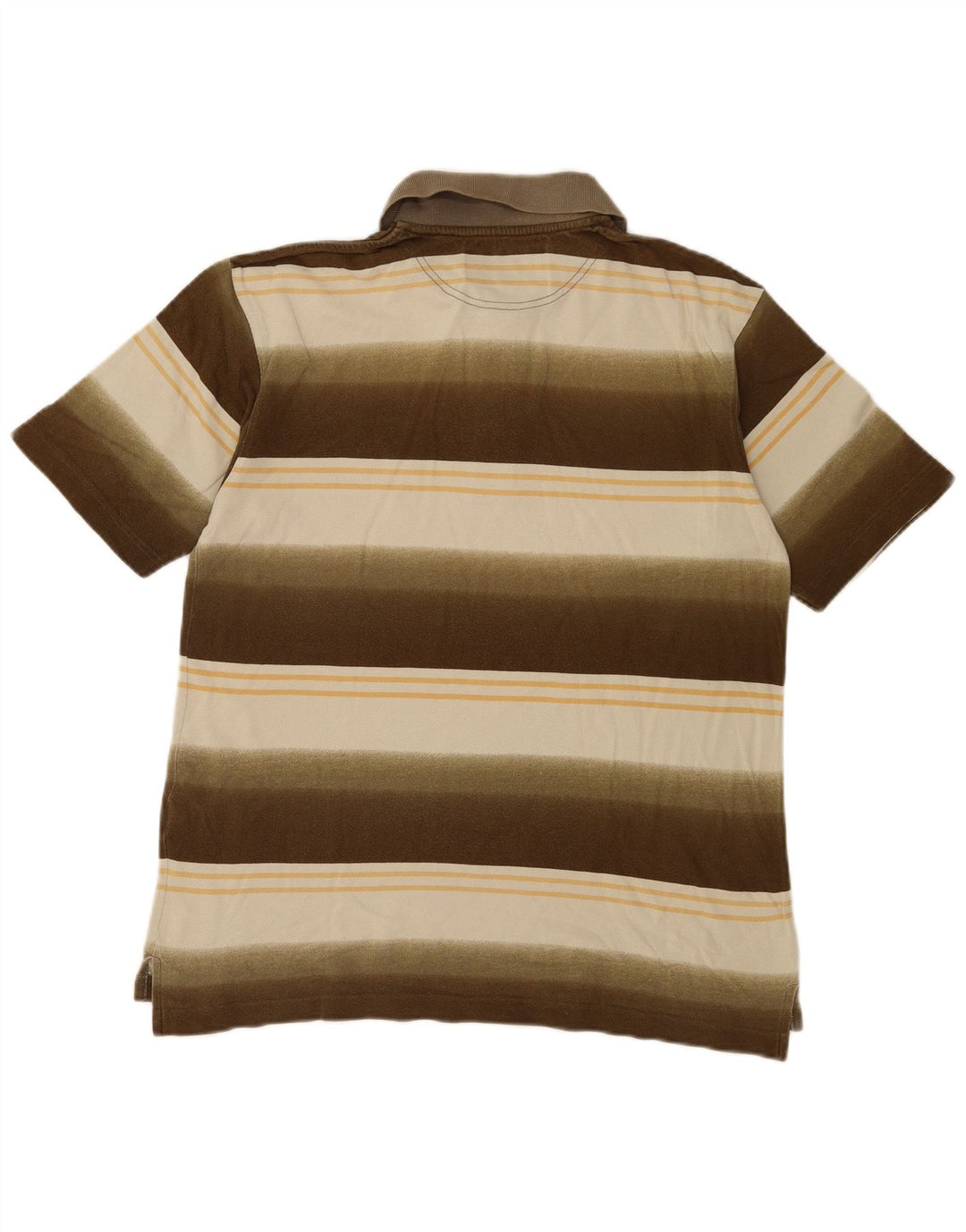 Camisa polo masculina Sergio Tacchini de algodão listrado marrom médio