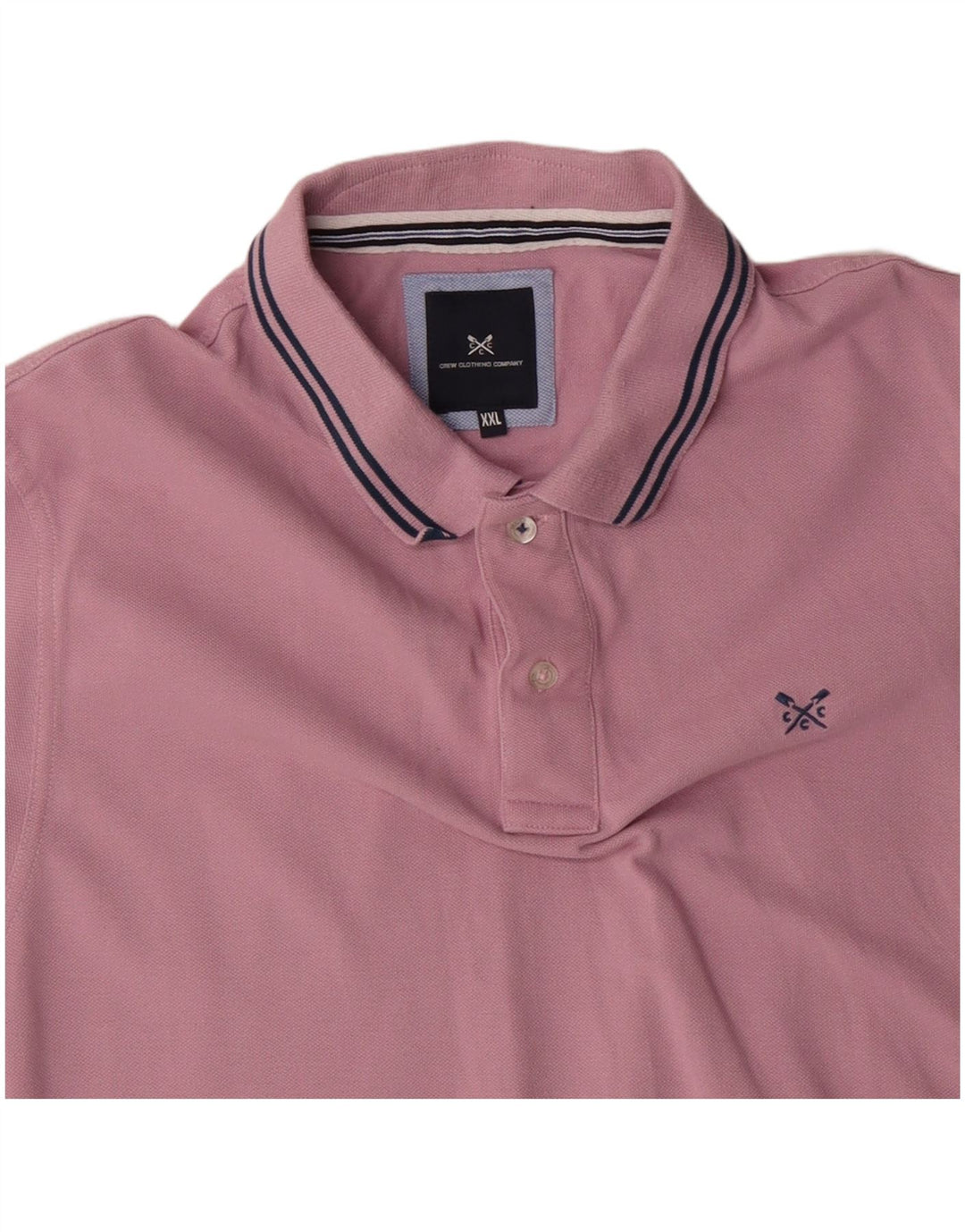 Camisa polo masculina 2XL algodão rosa da Crew Clothing