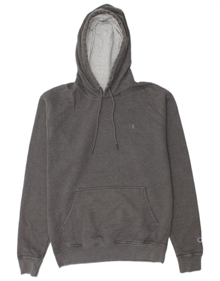 CHAMPION Suéter masculino com capuz e algodão cinza médio
