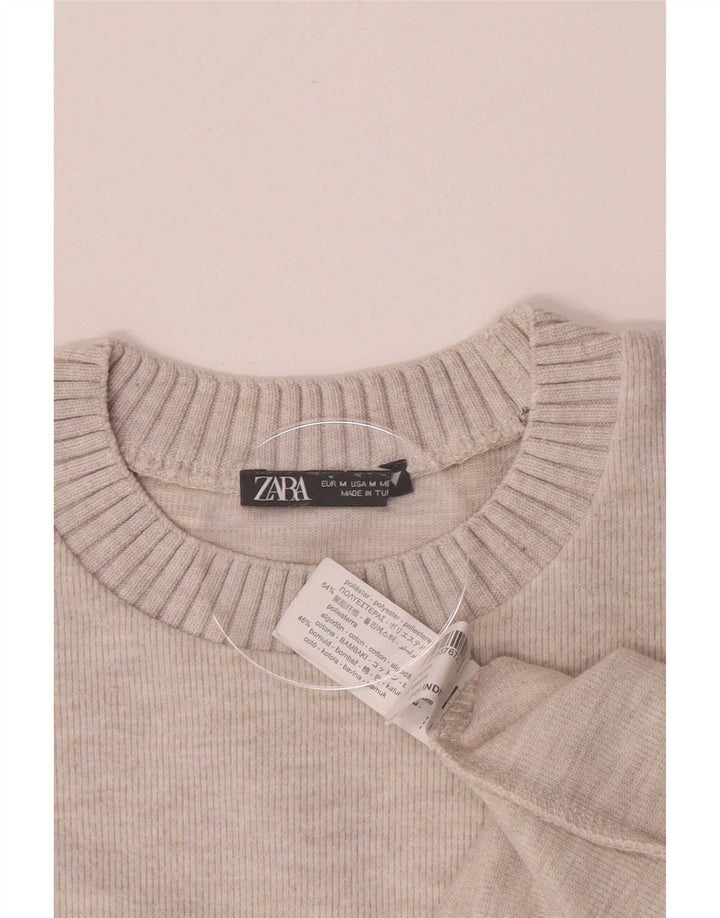 Blusa feminina Zara UK 14 poliéster bege médio