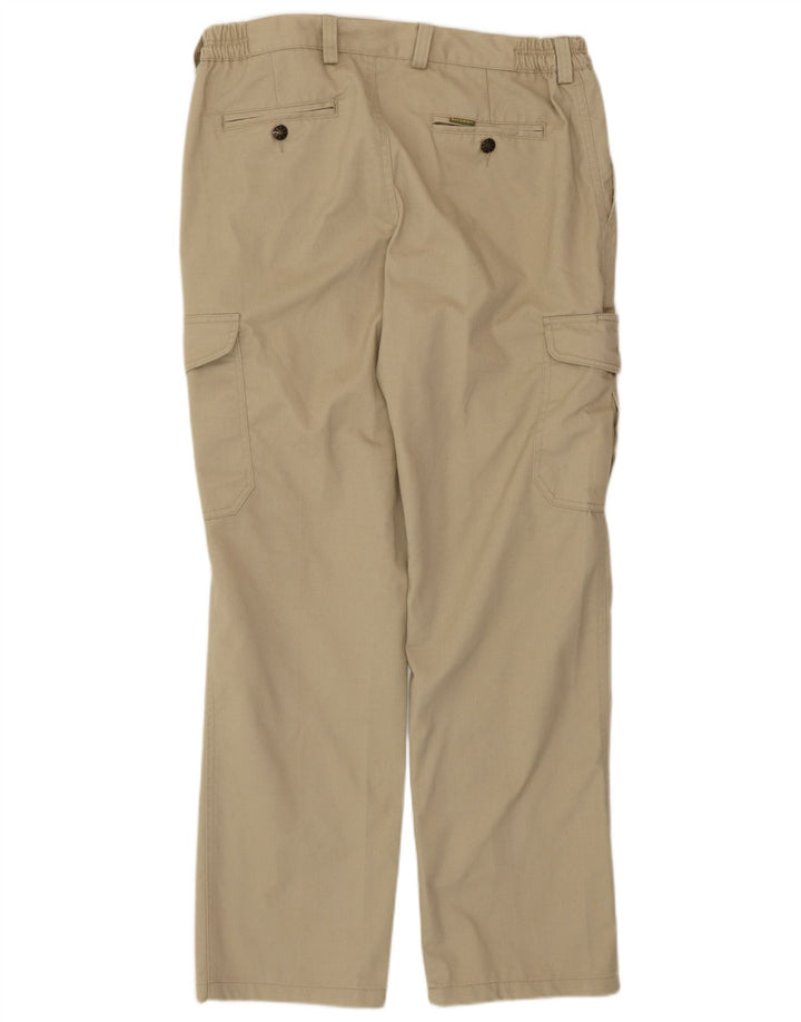 Calça cargo masculina VINTAGE reta IT 50 grande W34 L31 poliéster bege